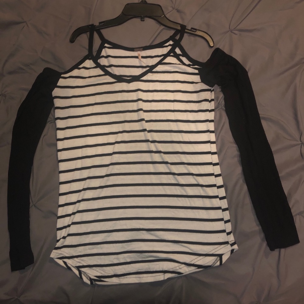 A black and white stripped shirt
